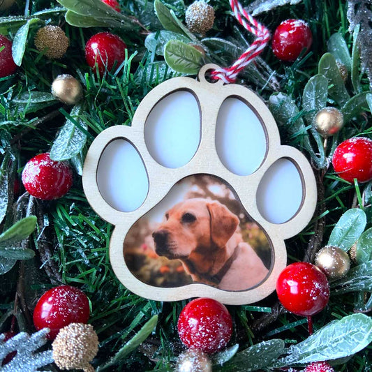 Deluxe Layered Dog Photo Bauble