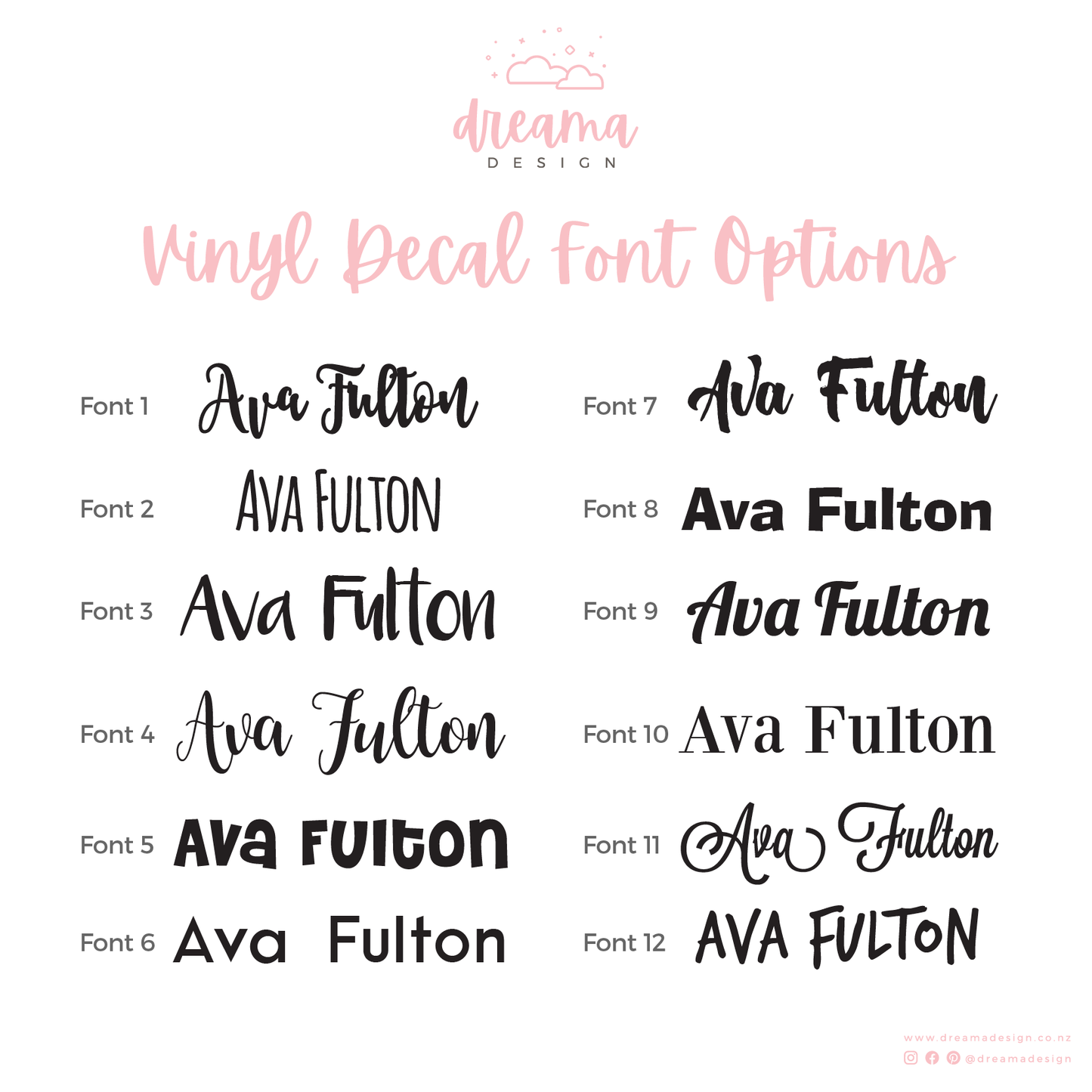 Lunchbox Decal Name Sheets