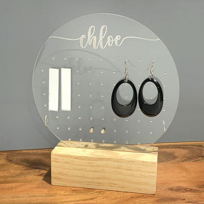 Personalised Round Stand Earring Organiser