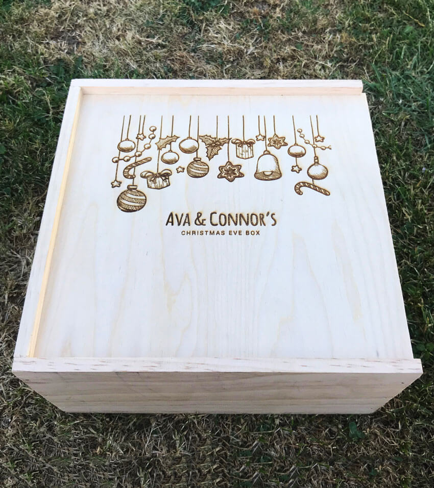 Wooden Engraved Christmas Eve Box